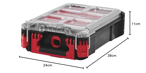 Milwaukee 0 932464083 PACKOUT Compact Organiser Case, Red