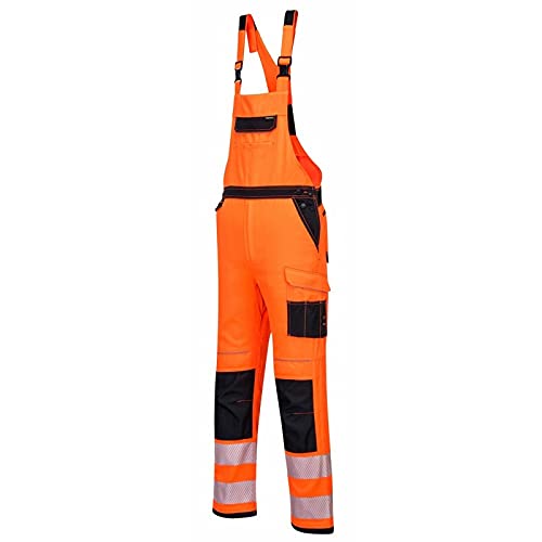 Portwest PW3 Hi-Vis Bib and Brace, Size: L, Colour: Yellow/Black, PW344YBRL