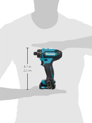 Makita DF033DWAE 12V Max Li-Ion CXT Drill Driver Complete with 2 x 2.0 Ah Li-Ion Batteries and Charger Supplied in A Carry Case