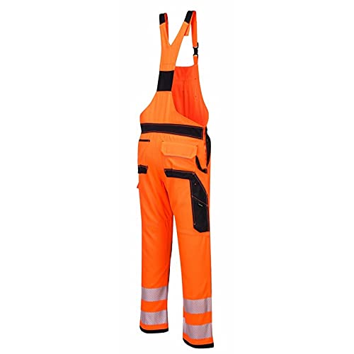 Portwest PW3 Hi-Vis Bib and Brace, Size: L, Colour: Yellow/Black, PW344YBRL