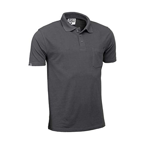 JCB Workwear Essential Polo Shirt , 65% Cotton 35% Polyester , X-Large Size, Grey