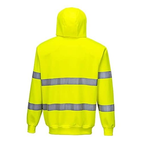 Portwest Hi-Vis Zip Front Hoodie, Size: L, Colour: Yellow, B305YERL