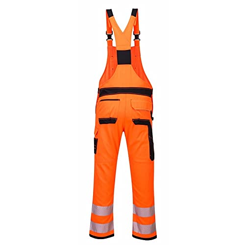 Portwest PW3 Hi-Vis Bib and Brace, Size: L, Colour: Yellow/Black, PW344YBRL