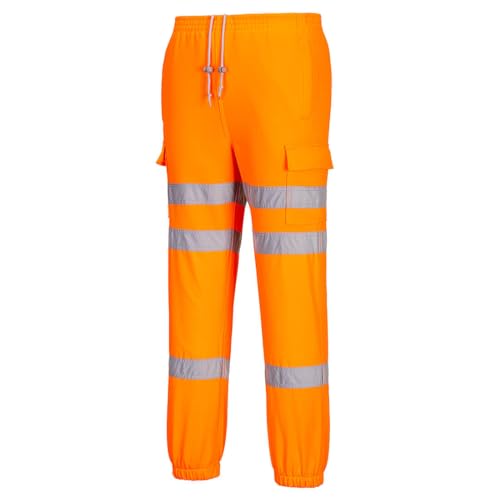 Portwest Hi-Vis Jogging Bottoms, Size: L, Colour: Orange, RT48ORRL