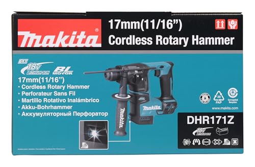 Makita DHR171Z 18V Li-Ion LXT Brushless Rotary Hammer - Batteries And Charger Not Included