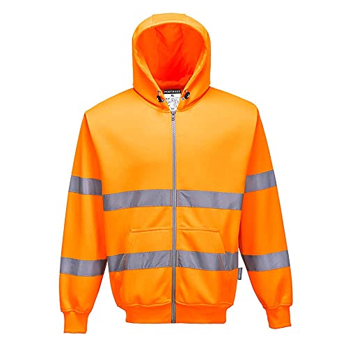 Portwest Hi-Vis Zip Front Hoodie, Size: L, Colour: Yellow, B305YERL