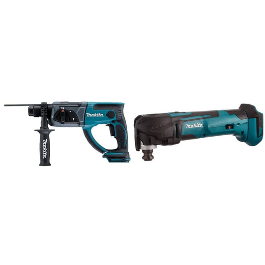 Makita DHR202Z 18V Li-Ion LXT 20mm SDS-Plus Rotary Hammer - Batteries and Charger Not Included & DTM51Z Multi-Tool, 18 V,Blue