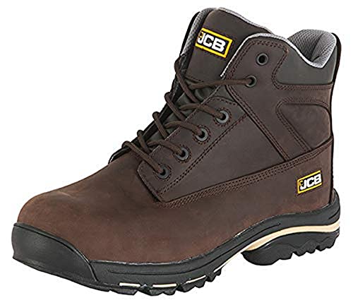 JCB - Men's Safety Boots - Workmax Chukka Work Boots - Nubuck - Durable and Protective - Ideal for Work Environments Workwear - Size 8 UK, 42 EU - Brown