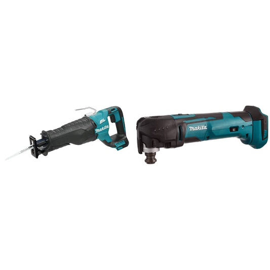 Makita DJR187Z 18V Li-Ion LXT Brushless Reciprocating Saw - Batteries and Charger Not Included & DTM51Z Multi-Tool, 18 V,Blue