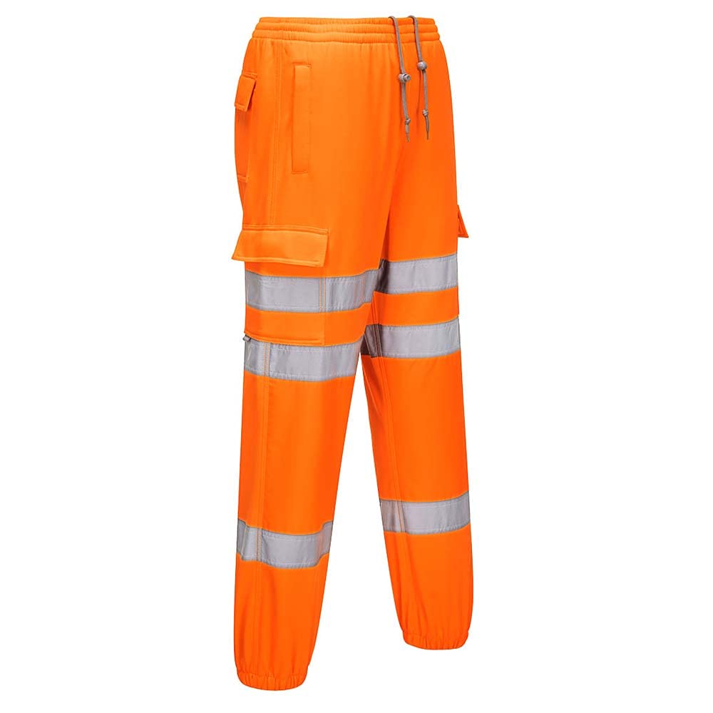 Portwest Hi-Vis Jogging Bottoms, Size: L, Colour: Orange, RT48ORRL