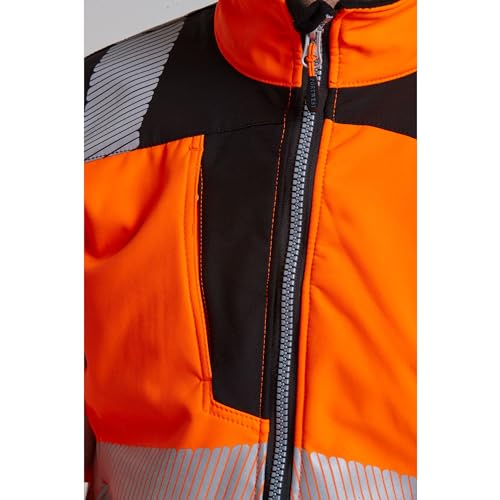 Portwest T402 Men's PW3 Hi Vis Safety Jacket - Windproof Water Resistant High Visibility Reflective Softshell Jacket Yellow/Black, XX-Large