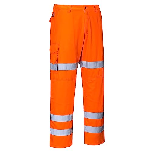 Portwest RT49 Hi-Vis Three Band Work Trouser Orange, Medium