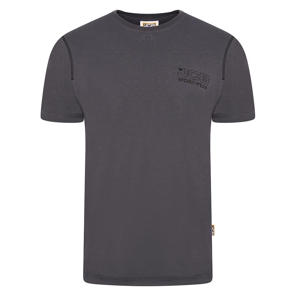 JCB - Trade Steel Work T Shirt - 100% Cotton Jersey - 180gsm - Mens Workwear - Short Sleeved Shirts for Men - Mens Clothes - Mens Shirts