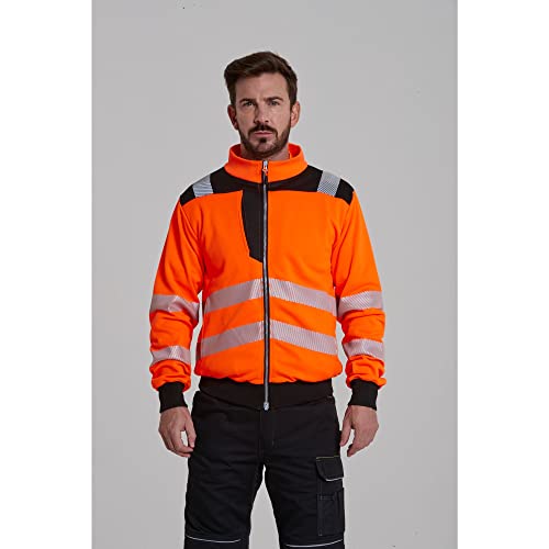 Portwest T402 Men's PW3 Hi Vis Safety Jacket - Windproof Water Resistant High Visibility Reflective Softshell Jacket Yellow/Black, XX-Large