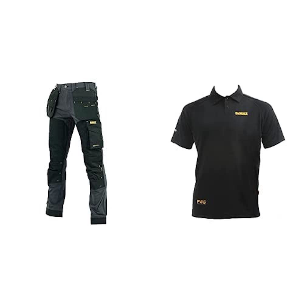 Dewalt Memphis Stretch Trouser 38W 29L Black/Grey