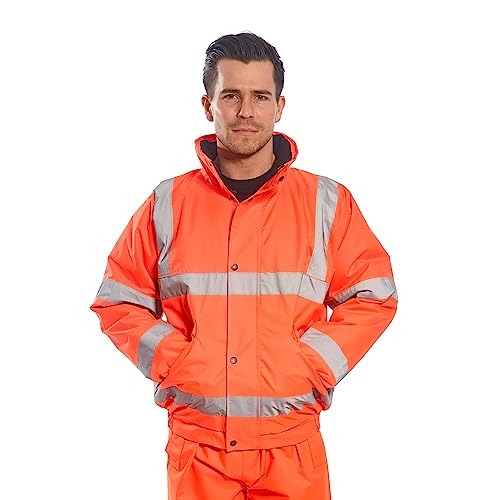 Portwest RT32 Waterproof Reflective Hi-Vis Winter Bomber Jacket Orange, X-Small