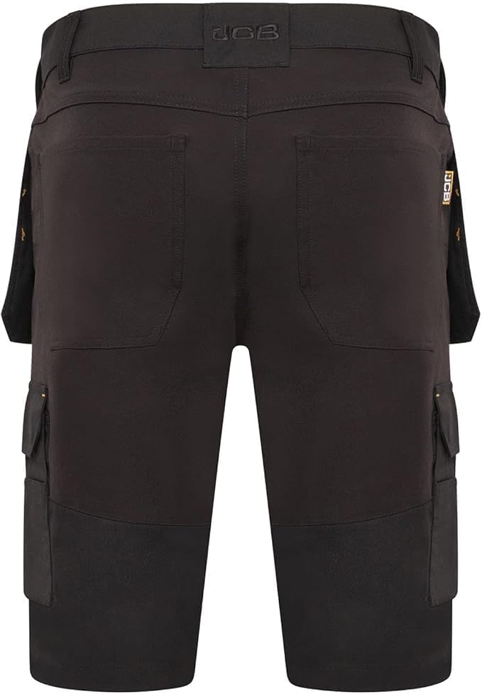 JCB - Trade Hybrid 4-Way Stretch Work Shorts - Mens Shorts Work Trousers - Cargo Shorts Men - Multiple Pockets - Holster Pockets - Black - Size: 38W