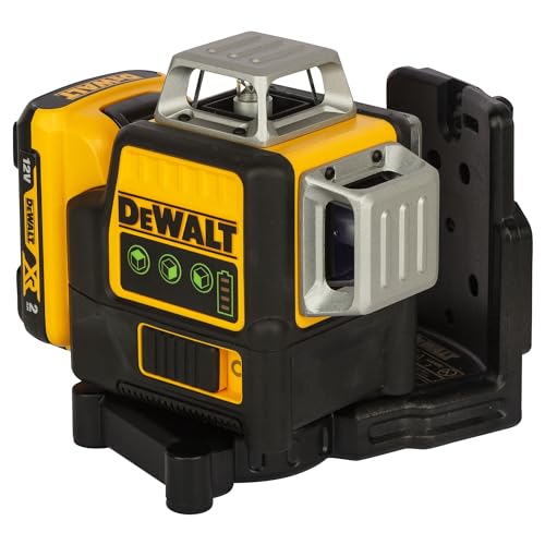 Dewalt Line Laser Level & Case Set of 3x 360 Degrees, Green, 10.8 V, 2 Ah, 2 Pieces, DCE089D1G QW