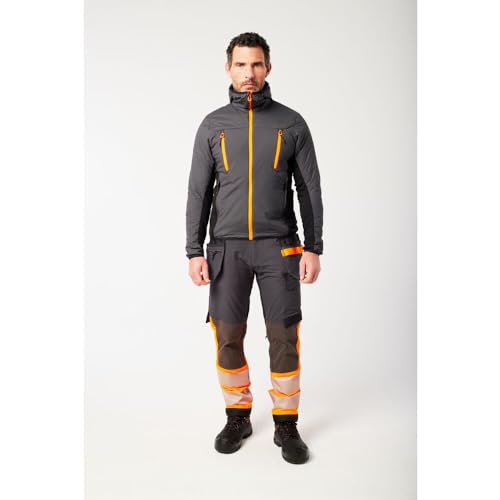 Portwest EV442 Men's Hi Vis Work Trousers - Slim Fit Stretch Fabric Workwear Utility Safety Trousers with Detachable Holster Pocket and Knee Pad Pockets