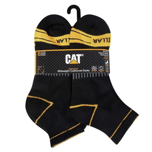 CAT Men's Half Cushioned Quarter Socks (Pack of 6)