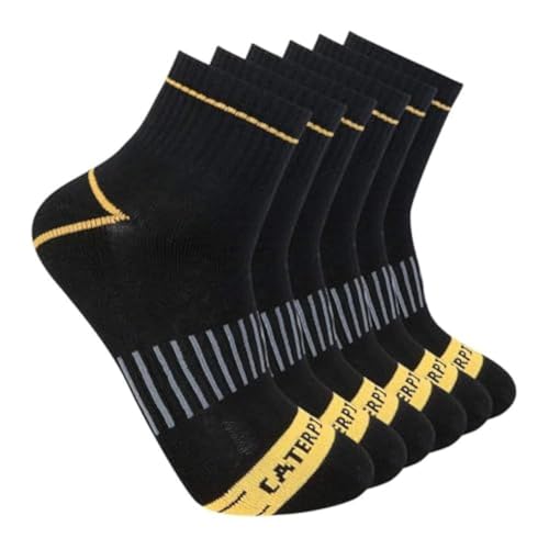 CAT Men's Half Cushioned Quarter Socks (Pack of 6)