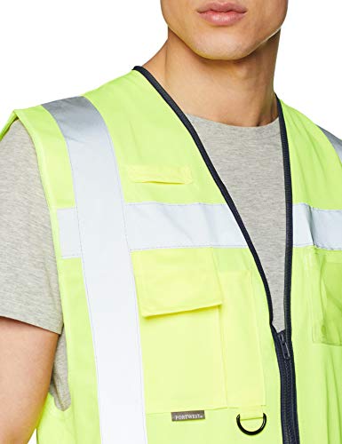 Portwest C476YRBL Warsaw Executive Vest, Yellow/Royal, L