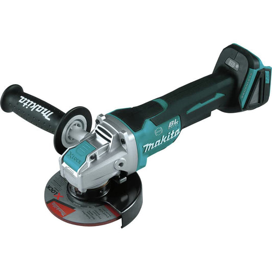 Makita XAG26Z 18V LXT Lithium-Ion Brushless Cordless 4-1/2” / 5" Paddle Switch X-Lock Angle Grinder, with AFT, Tool Only