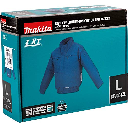 Makita DFJ304ZXL Jacket, 18 V, Blue