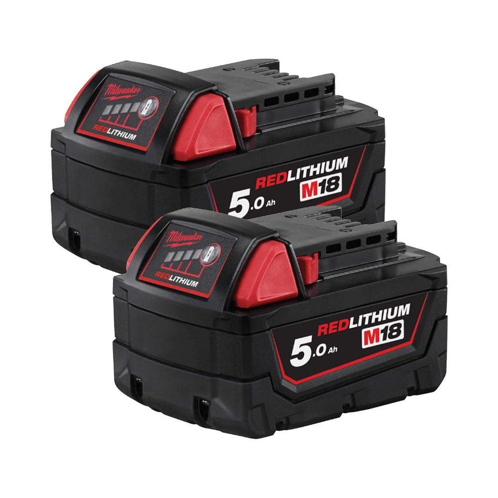 Milwaukee M18 FPP2AI-502B 18V Impact Wrench/Grease Gun Twin Pack with 2 x 5.0Ah Batteries, Charger in Bag