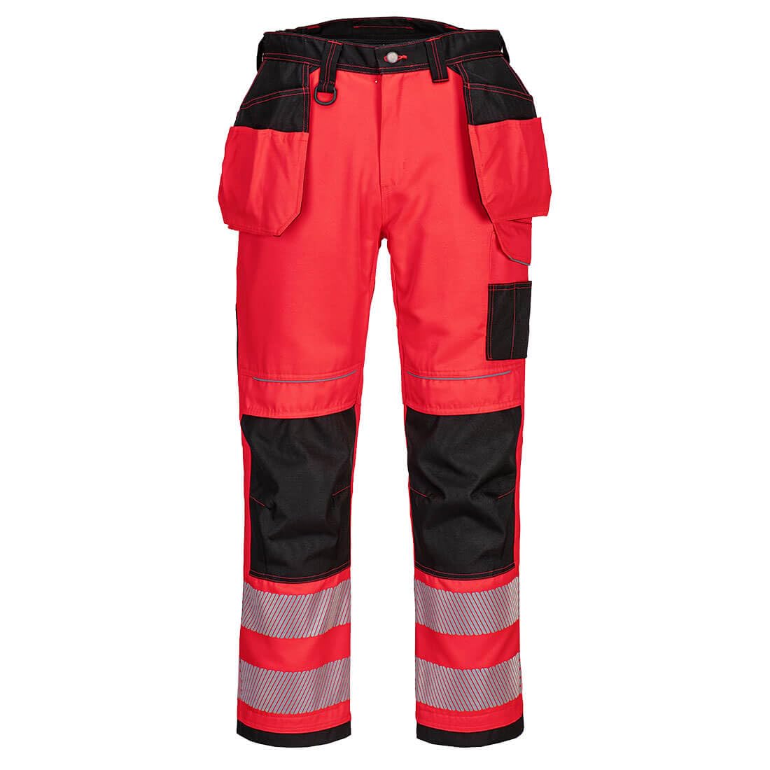 Portwest T501 Mens PW3 Hi Vis Work Trousers - Holster Pocket Workwear Safety Construction Trousers Orange/Black, 42