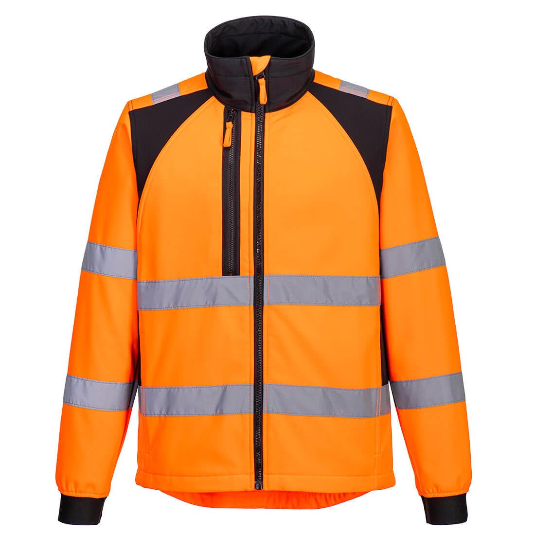 Portwest CD875 Men's WX2 Hi Vis Softshell Jacket - Windproof Water Resistant High Visibility Reflective Eco Safety Jacket Yellow/Black, Large