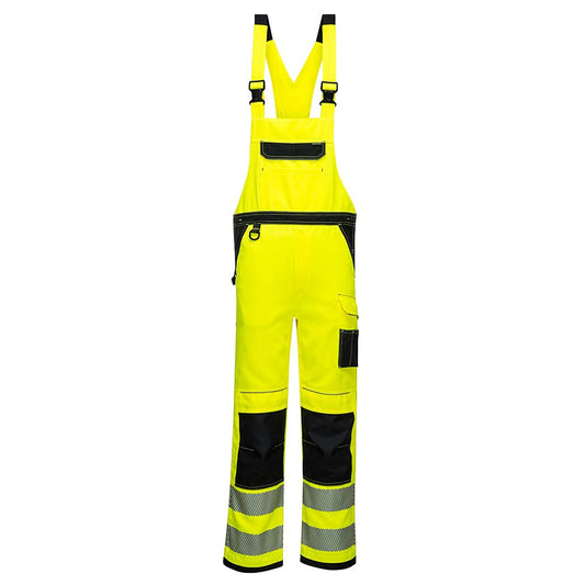 Portwest PW3 Hi-Vis Bib and Brace, Size: L, Colour: Yellow/Black, PW344YBRL