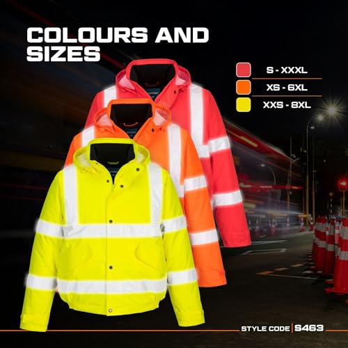 Portwest S463 Waterproof Comfort Hi-Vis Winter Bomber Jacket Orange, 6X-Large