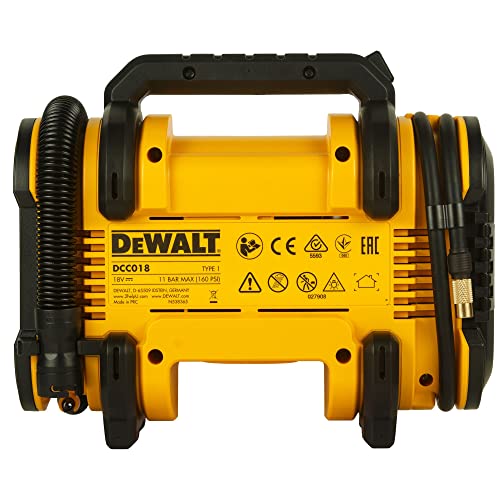 DEWALT DCC018N-XJ Cordless Inflator 18V XR Triple Source, Compact High-Performance, Bare Unit