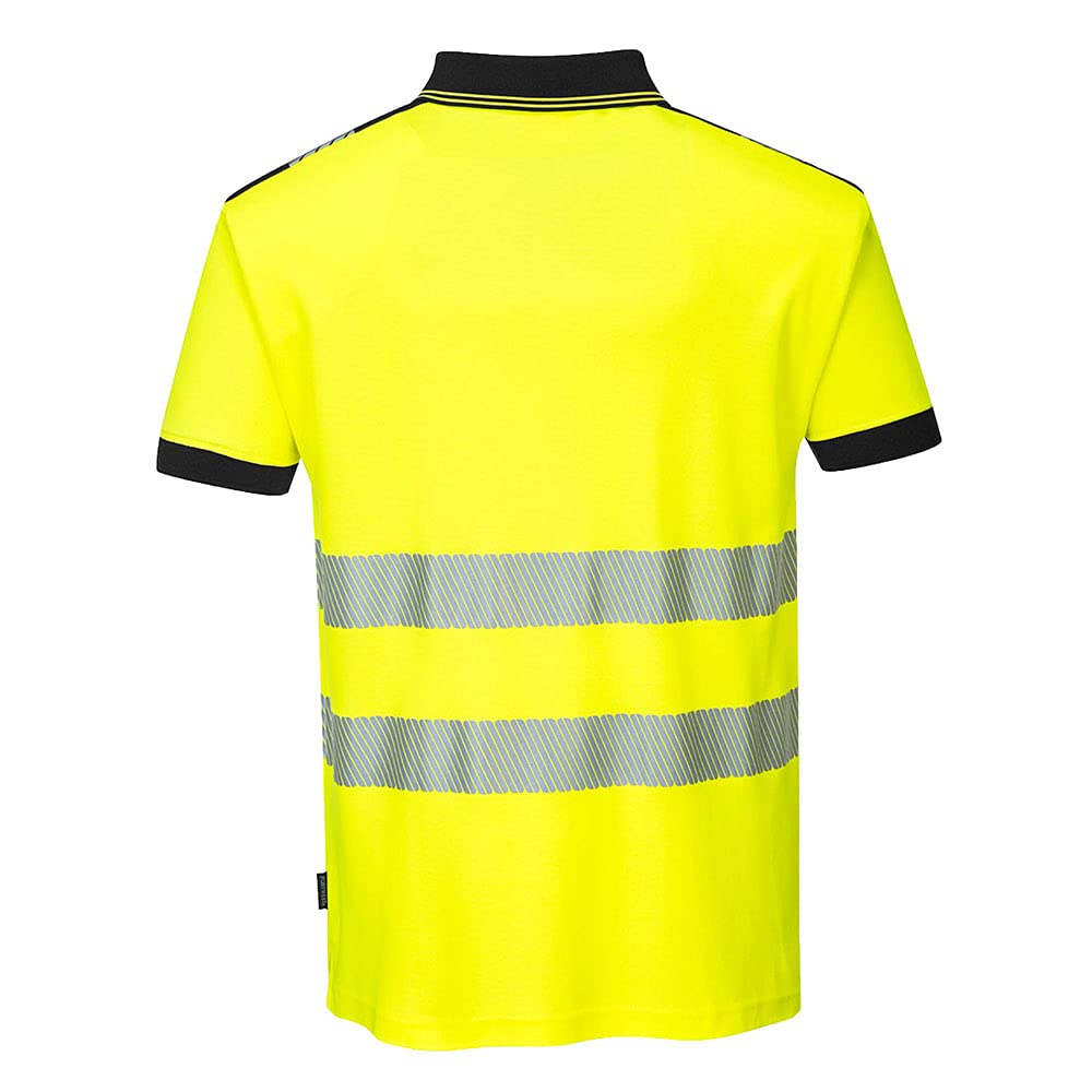 Portwest PW3 Hi-Vis Polo Shirt S/S, Size: M, Colour: Orange/Black, T180OBRM