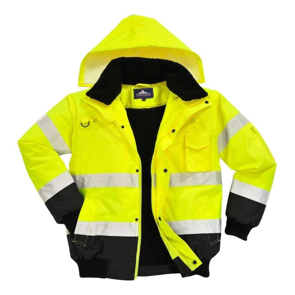 Portwest C465 Hi-Vis 3-in-1 Contrast Bomber Jacket Orange/Navy, Small