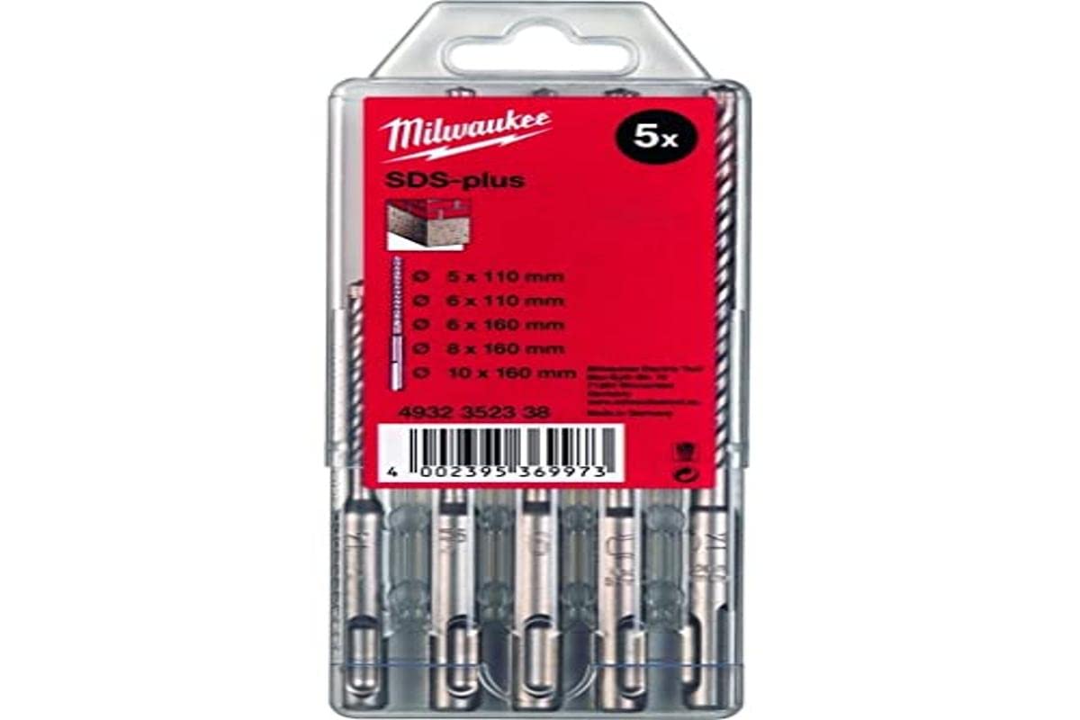 Milwaukee Hammer Drill Bit SDS-Plus L = 110/160 mm, Type 2, Cassette 5-Piece