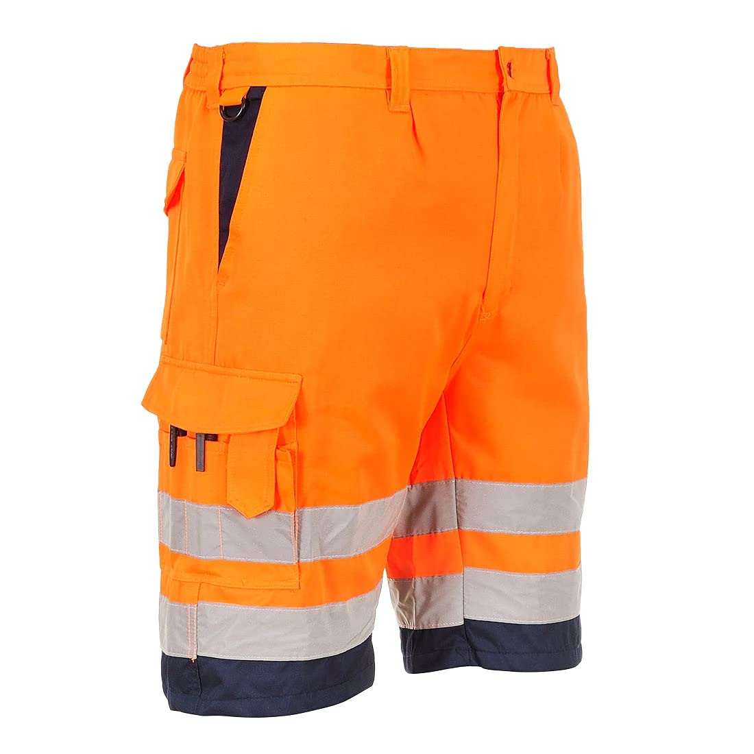 Portwest Hi-Vis Poly-cotton Shorts, Size: L, Colour: Orange/Navy, E043ONRL