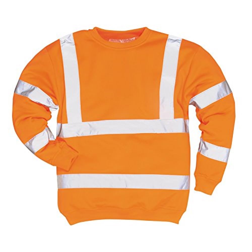 Portwest B303 Comfort Elasticated Hi-Vis Sweatshirt Orange, Medium