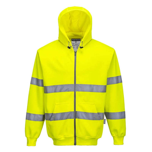 Portwest Hi-Vis Zip Front Hoodie, Size: L, Colour: Yellow, B305YERL