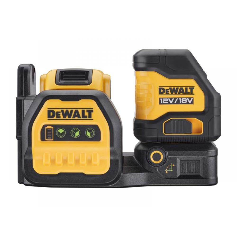 DEWALT DCE088D1G18 Self-Levelling Cross Line Beam Laser 12/18V 1 x 2.0Ah Li-ion, Yellow (DEW088D1G18D)