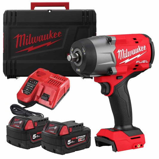 Milwaukee M18FHIW2F12-502X 18v Fuel 1/2" High Torque Impact Wrench with Friction Ring Kit **NEW GEN**