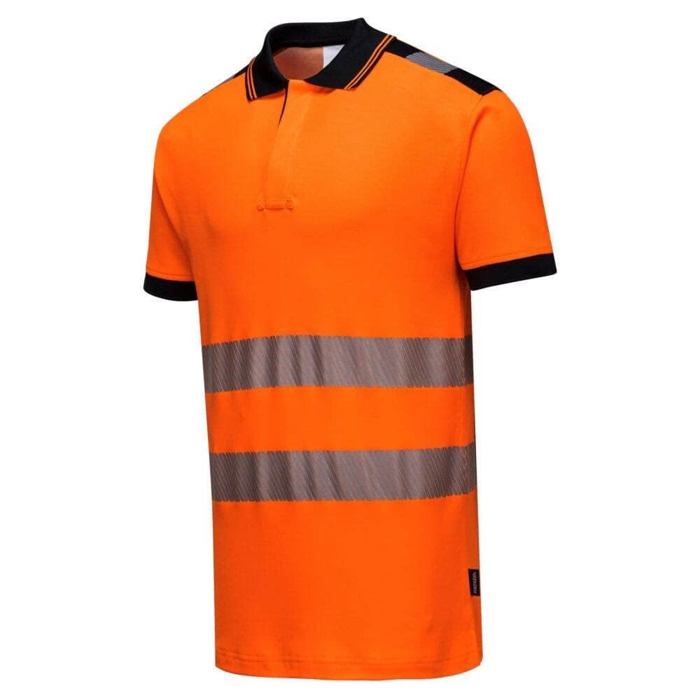 Portwest PW3 Hi-Vis Polo Shirt S/S, Size: M, Colour: Orange/Black, T180OBRM