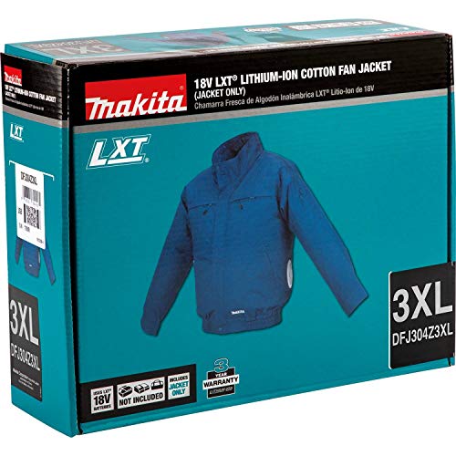 Makita DFJ304ZXL Jacket, 18 V, Blue