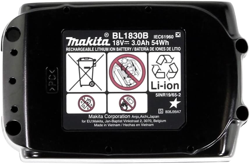 MAKITA BL1830 18.0V 3.0Ah Lithium-ion Battery (Pack of 2) (638409-2) - Genuine