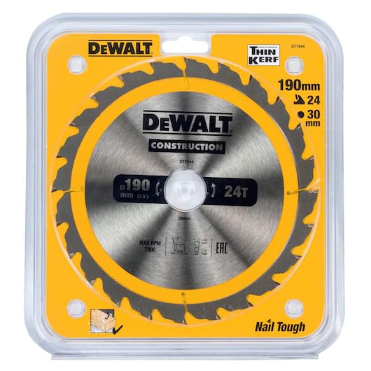 Dewalt DT1944 Circular SAEGE Blade Handkr 190 x 30 mm 24WZ, 1 Pieces