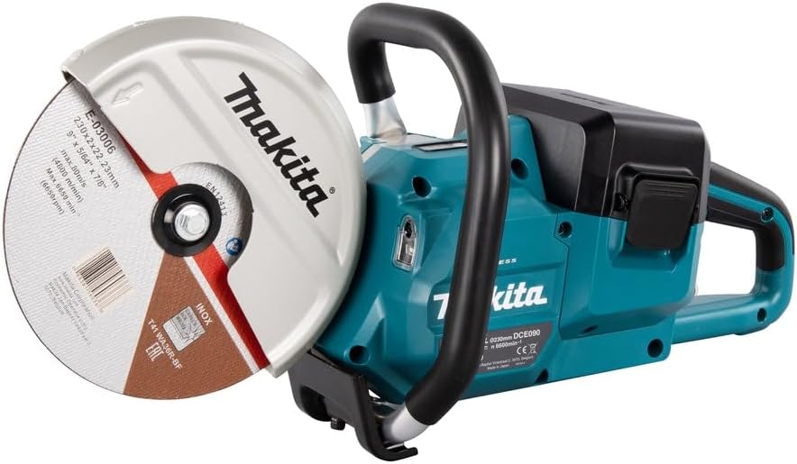 Makita DCE090ZX1 Twin 18V (36V) Li-ion LXT Brushless 230mm Disc Cutter - Batteries and Charger Not Included, Blue/Black