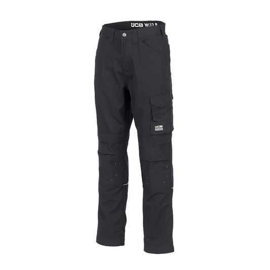 JCB - Trade Trousers for Men - Men's Workwear - Utility Pants - Reinforced Stitching - Cargo Trousers - Secure Pockets - Black - Regular Leg - 44W