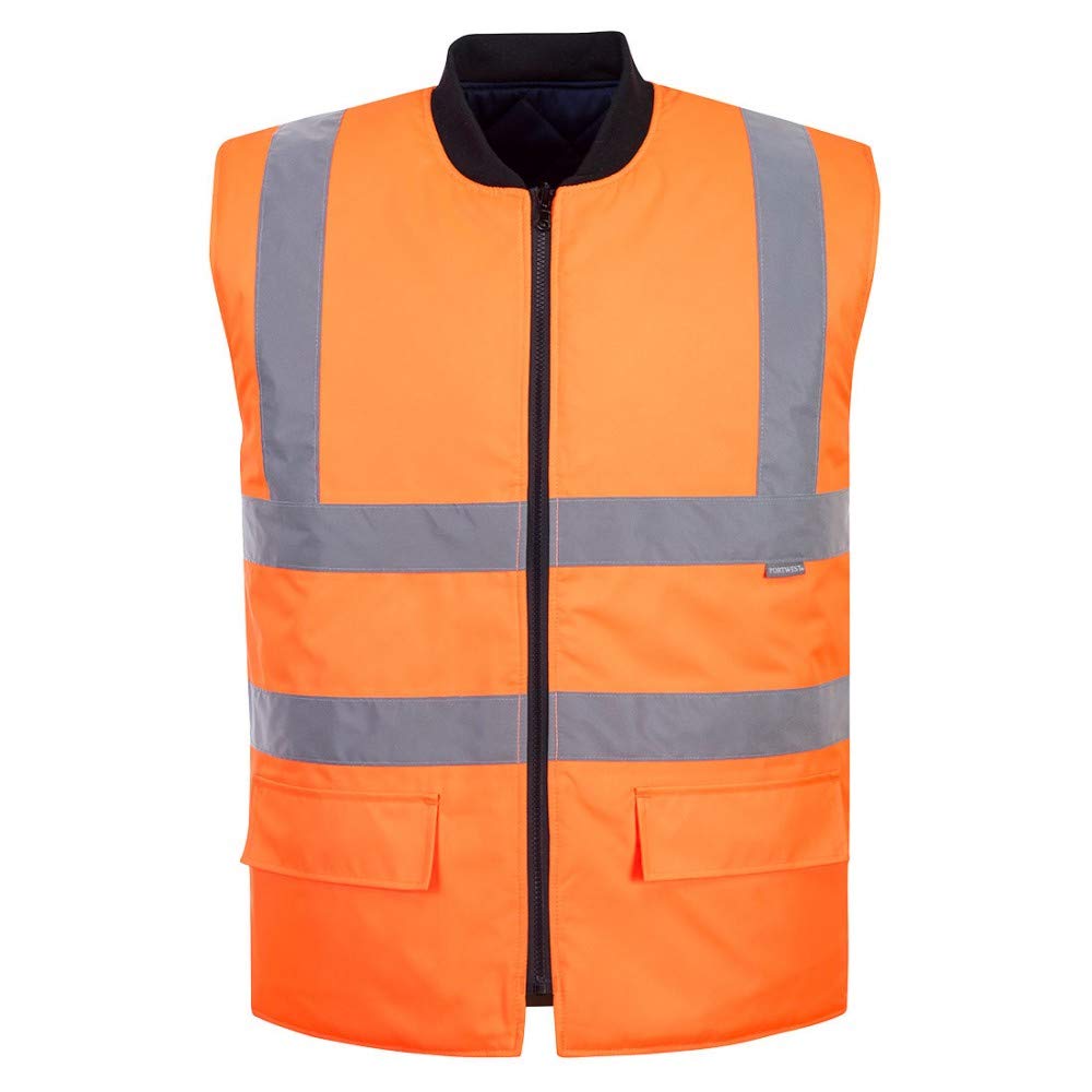 Portwest Hi-Vis Reversible Bodywarmer, Size: M, Colour: Orange, S469ORRM