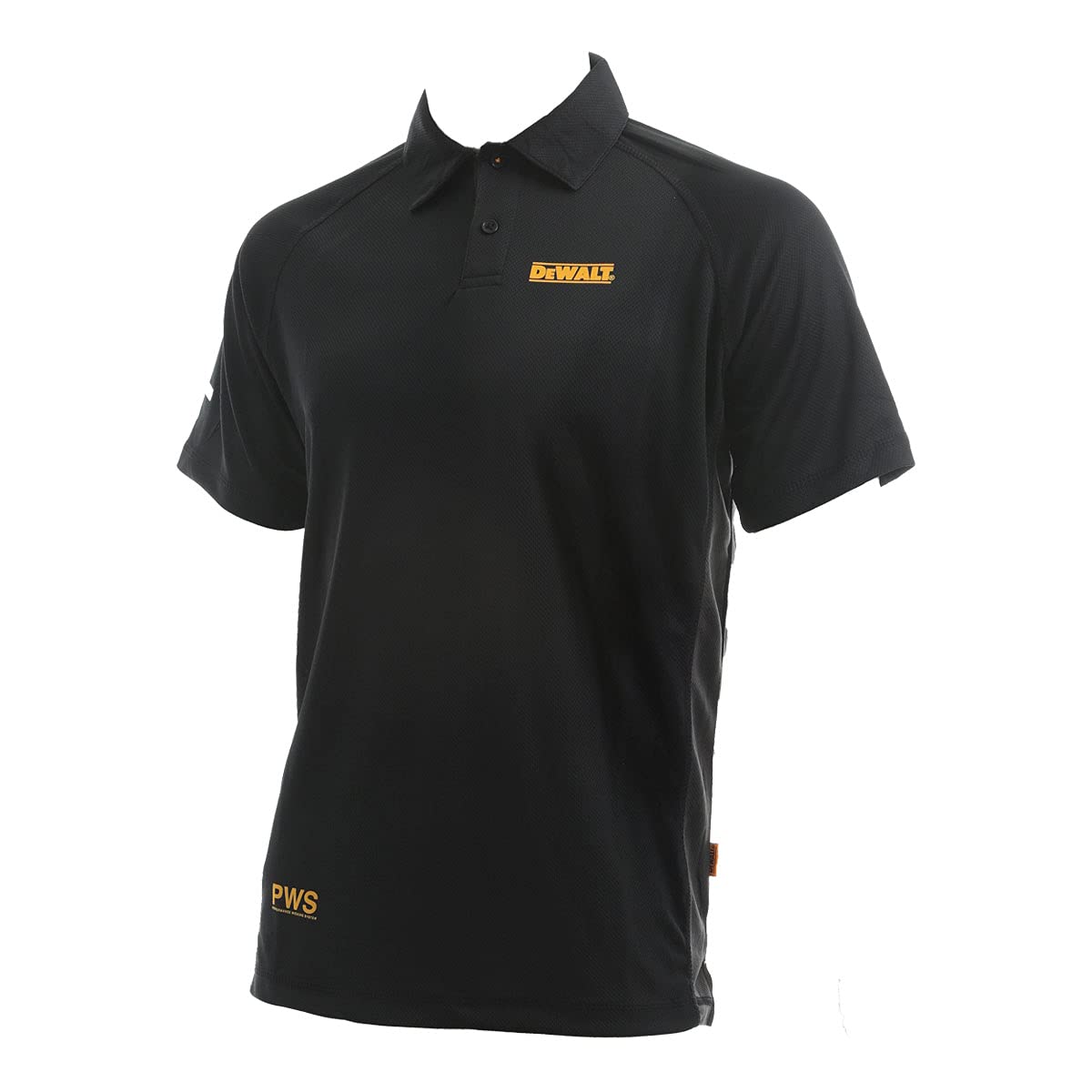 DEWALT Cheverley Lightweight Grey Polycotton Shorts Waist 30in Ruland PWS Performance Polo Shirt, Black, Size Medium